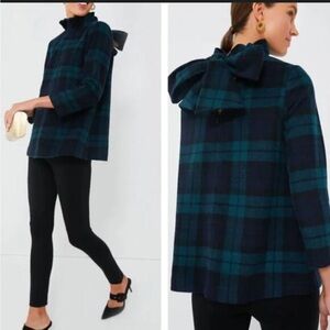 Tuckernuck Fay Blouse black watch Plaid top